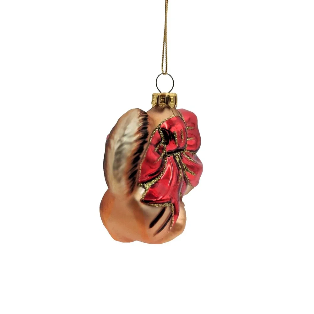 Charming‎ Tails Holiday Ribbon Fitz and Floyd Glass Ornament